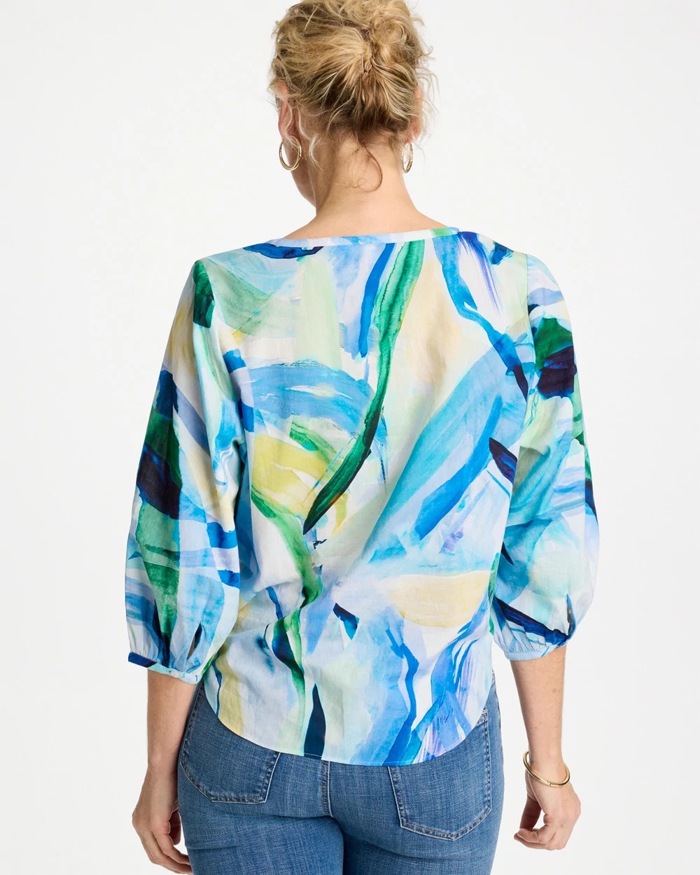 Chico's / Printed Tie-Front Top
