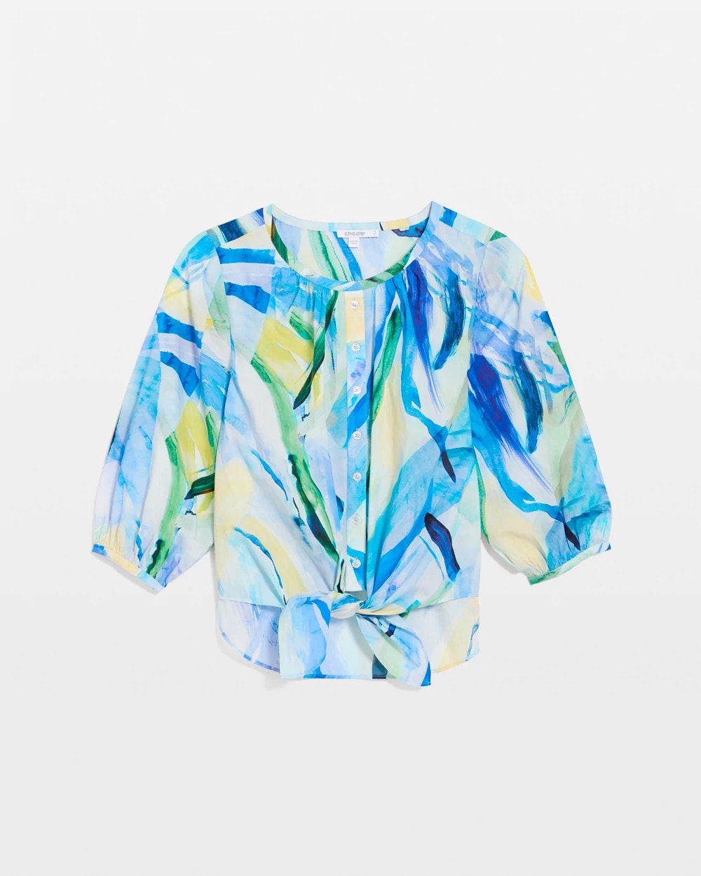 Chico's / Printed Tie-Front Top