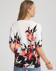 Chico's For Sale - Floral Print Crewneck Sweater
