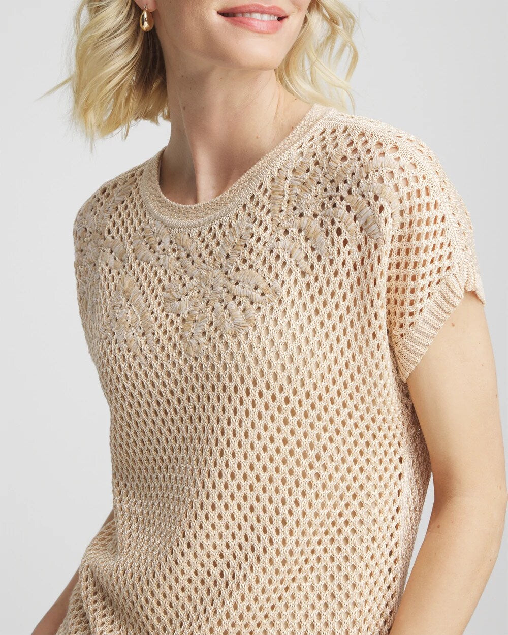 Chico's Outlet - Embroidered Pointelle Pull-Over