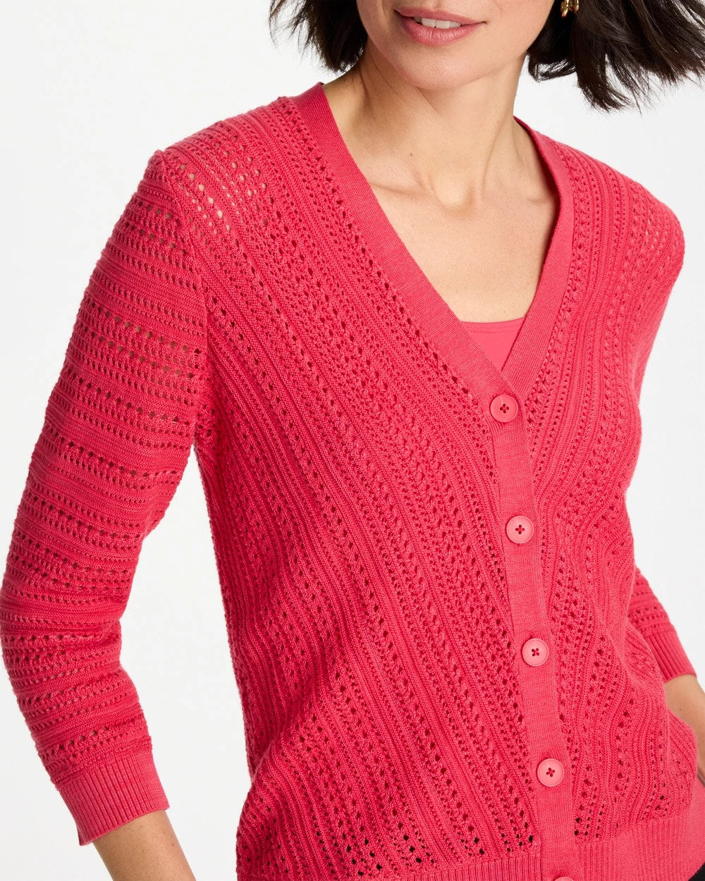 Chico's For Sale - Stitchy V-Neck Cardigan