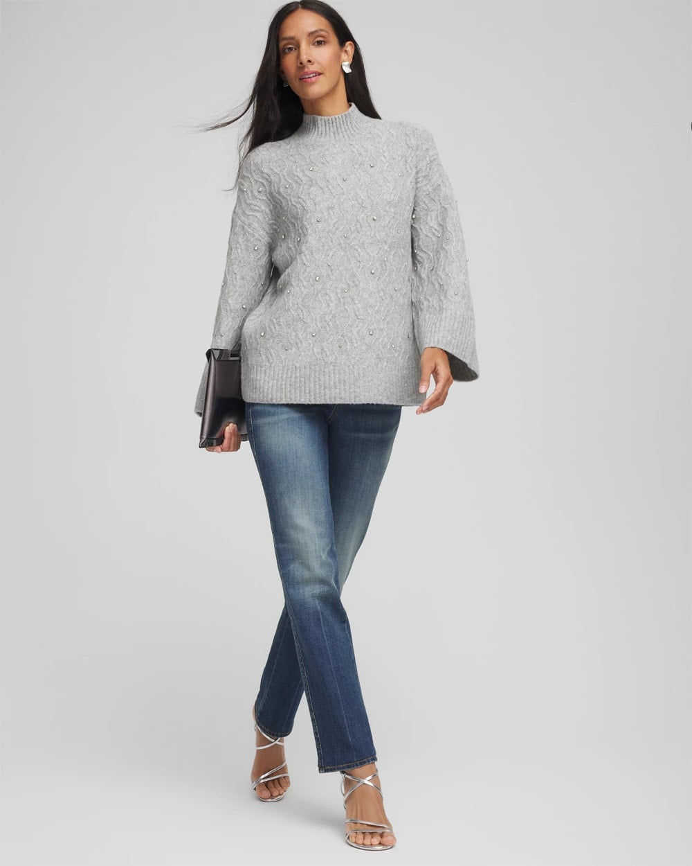 Chico's Online - Sequined Cable Knit Sweater