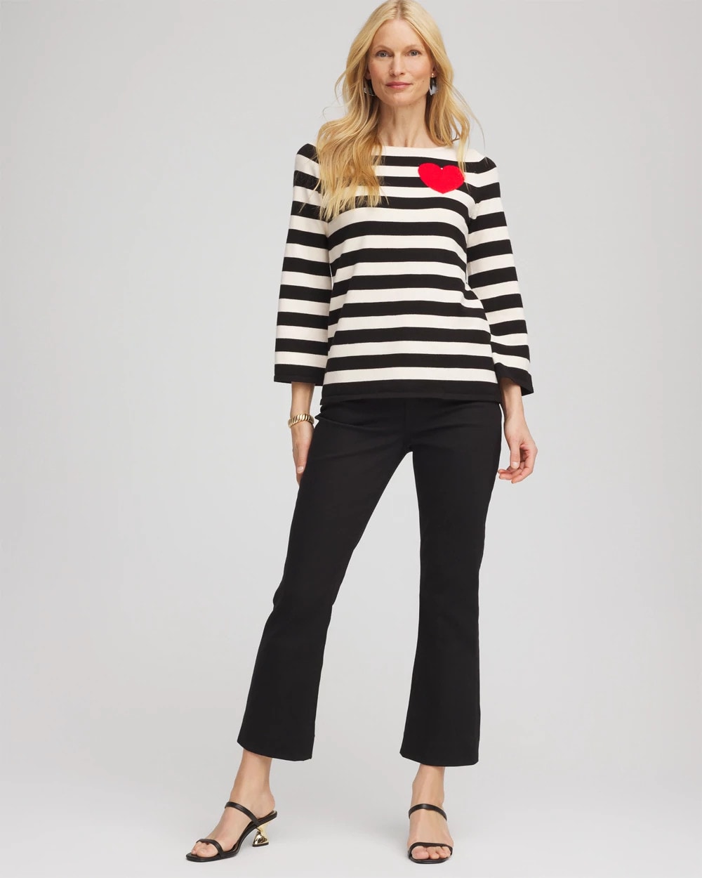 Chico's US - Striped V-Day Pullover