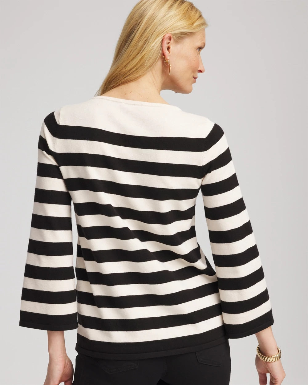 Chico's US - Striped V-Day Pullover
