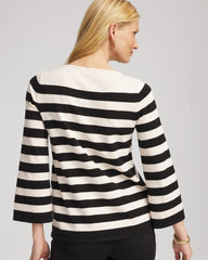 Chico's US - Striped V-Day Pullover