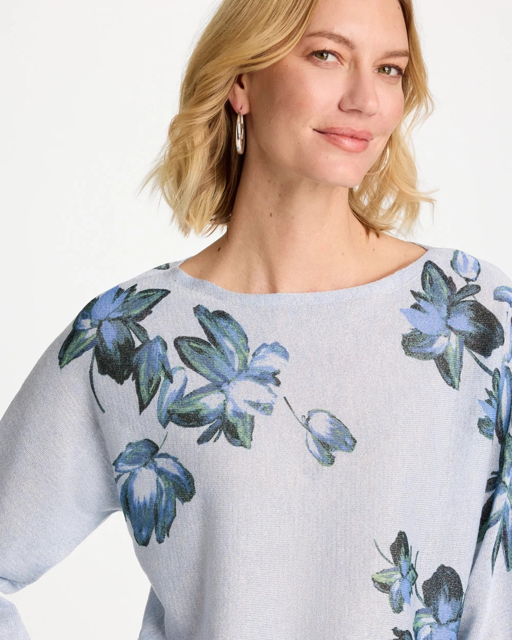 Chico's On Sale - Floral Print Pullover Sweater