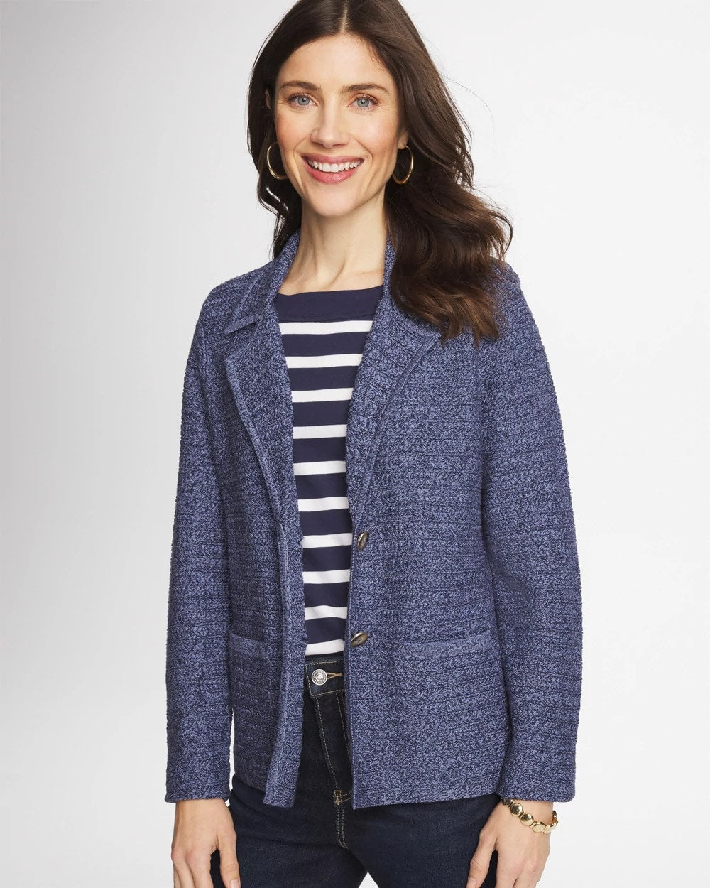 Chico's For Sale - Denim Inspired Textured Cardigan