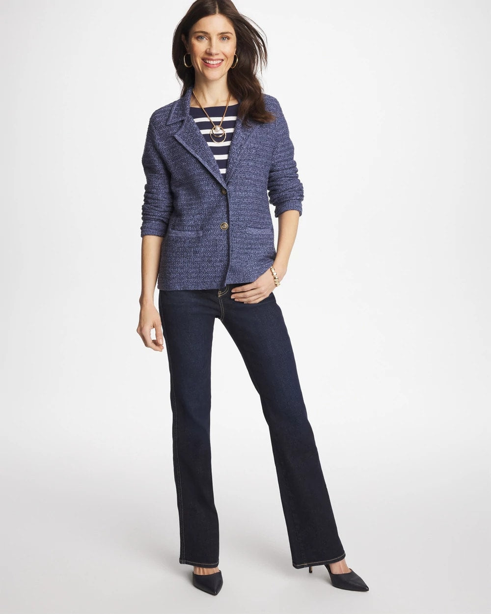 Chico's For Sale - Denim Inspired Textured Cardigan