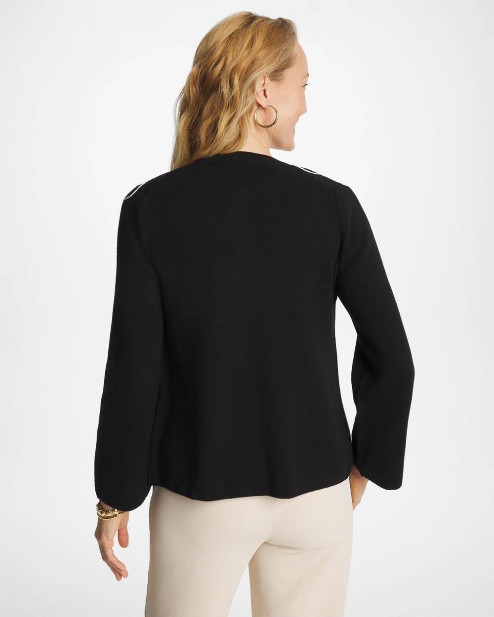 Chico's US - Embroidered Crewneck Cardigan Jacket
