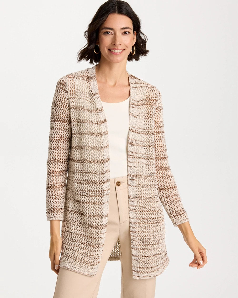 Chico's Discount - Pointelle Metallic Cardigan