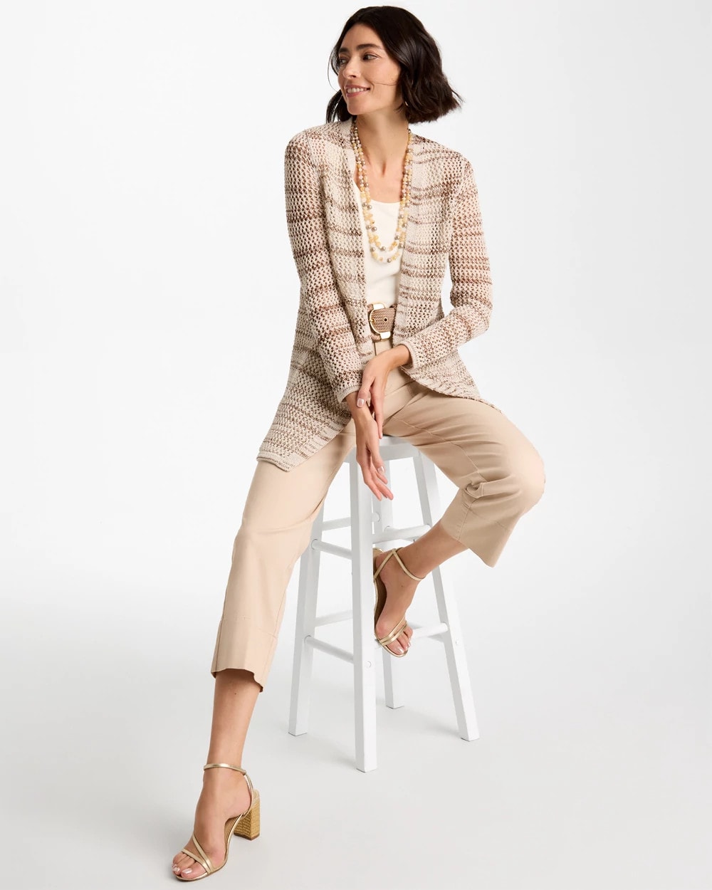 Chico's Discount - Pointelle Metallic Cardigan