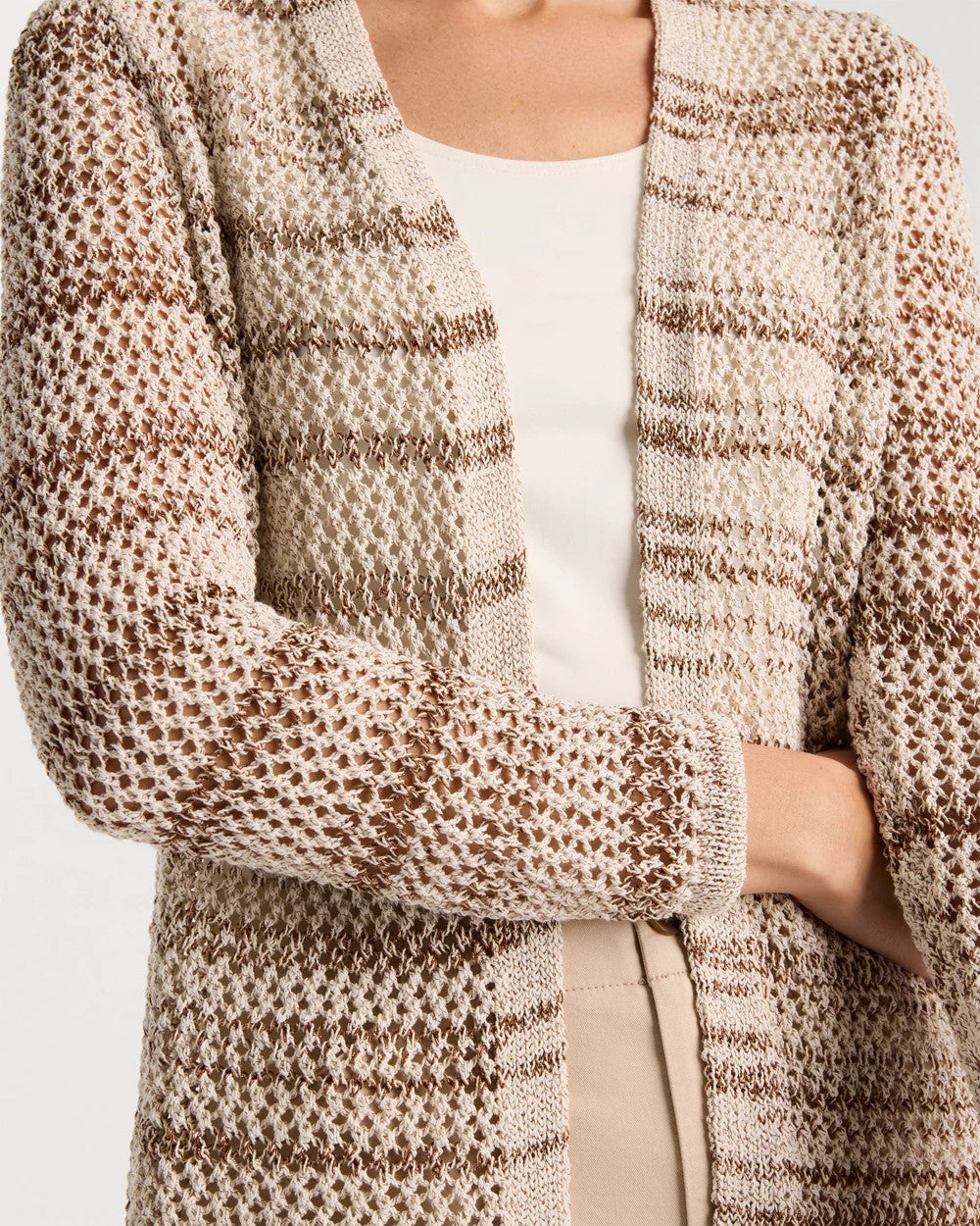 Chico's Discount - Pointelle Metallic Cardigan