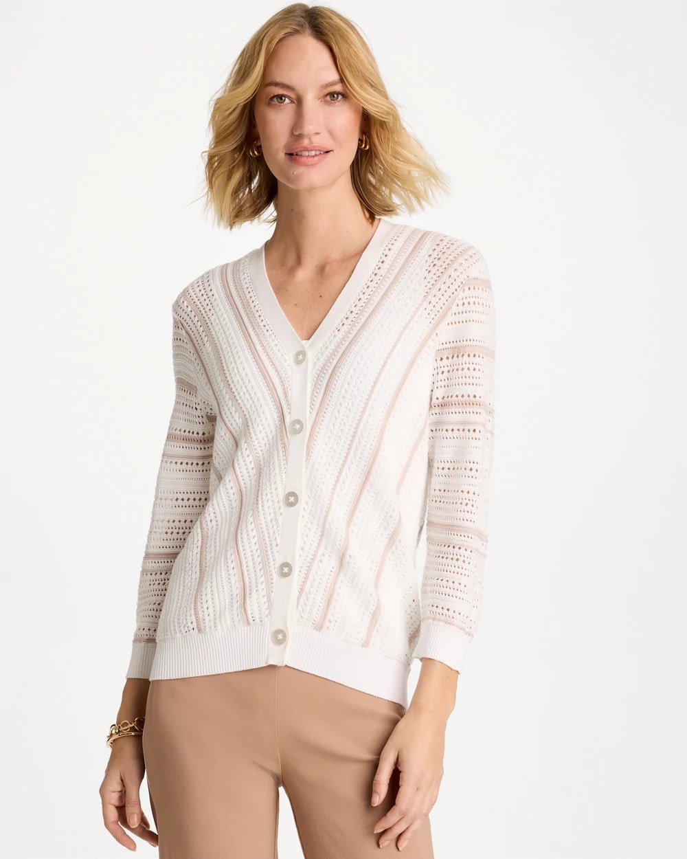 Chico's For Sale - Striped Stitchy Cardigan