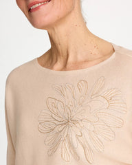 Chico's Outlet - Embroidered 3/4 Sleeve Sweater