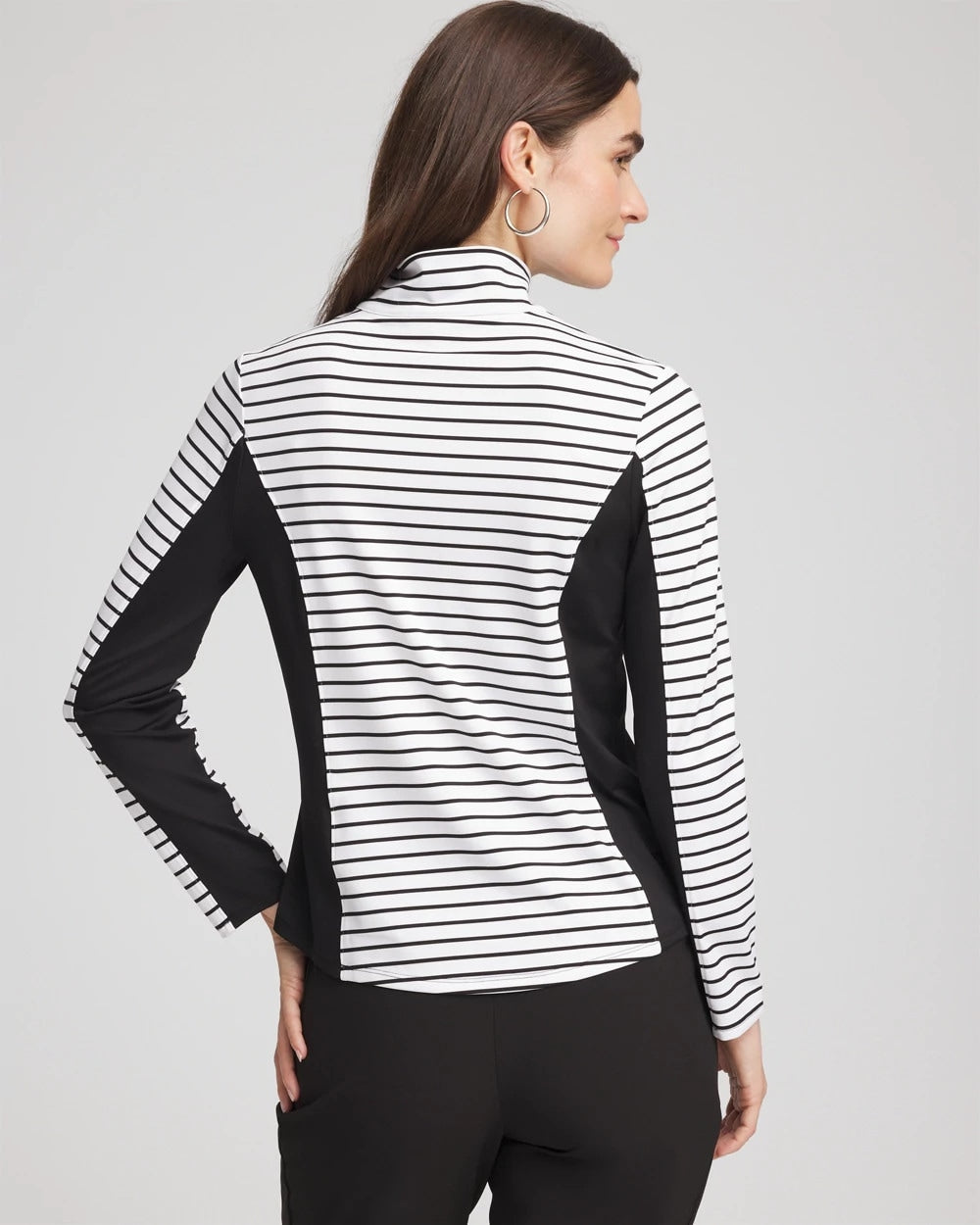 Chico's Discount - Zenergy® UPF Striped Block Half Zip