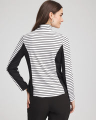 Chico's Discount - Zenergy® UPF Striped Block Half Zip