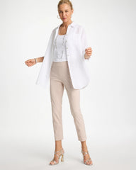 Chico's / Brigitte™ Slim Twill Stripe Neutral Crop