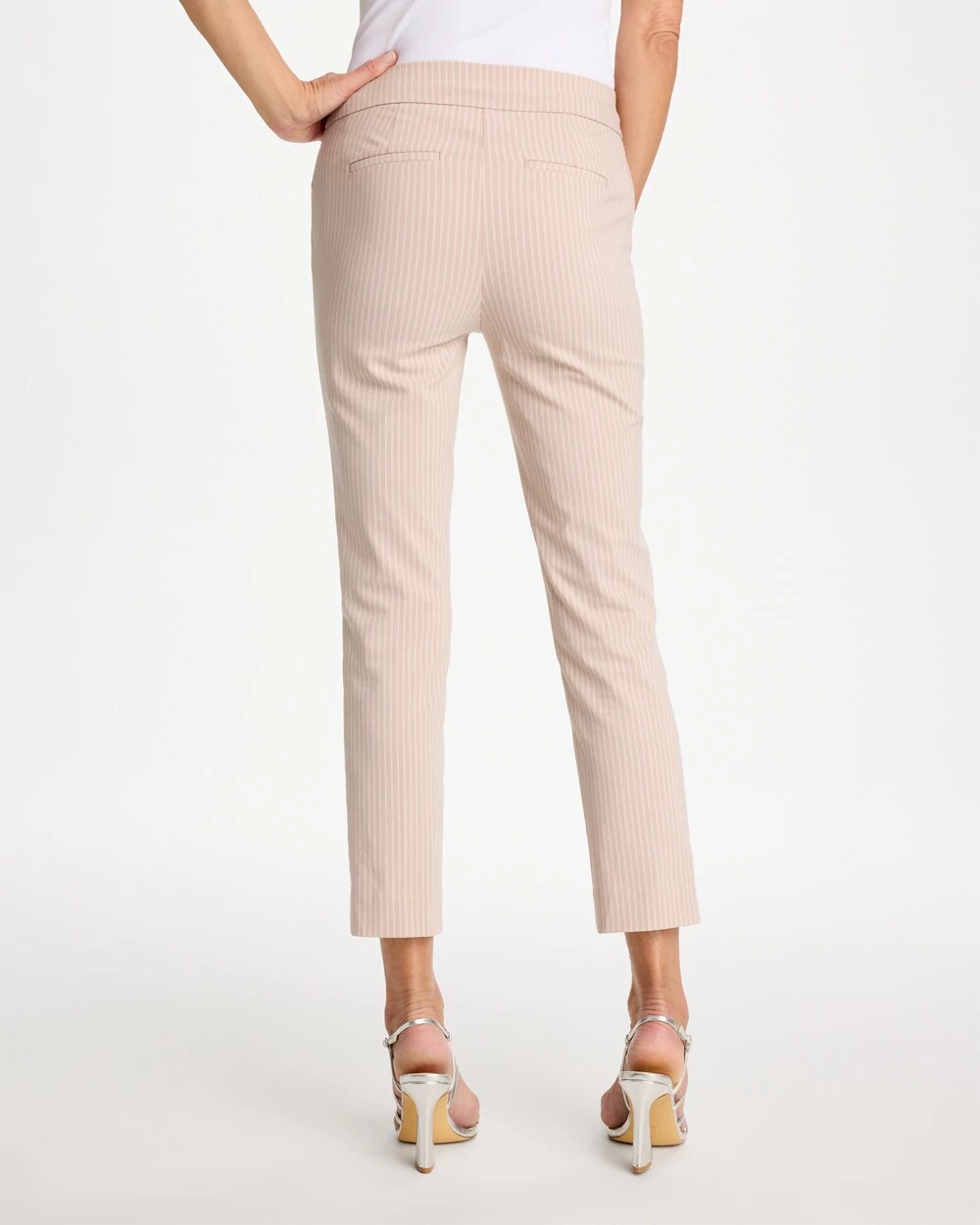 Chico's / Brigitte™ Slim Twill Stripe Neutral Crop