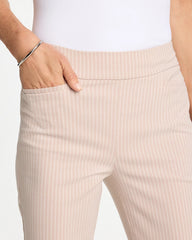 Chico's / Brigitte™ Slim Twill Stripe Neutral Crop