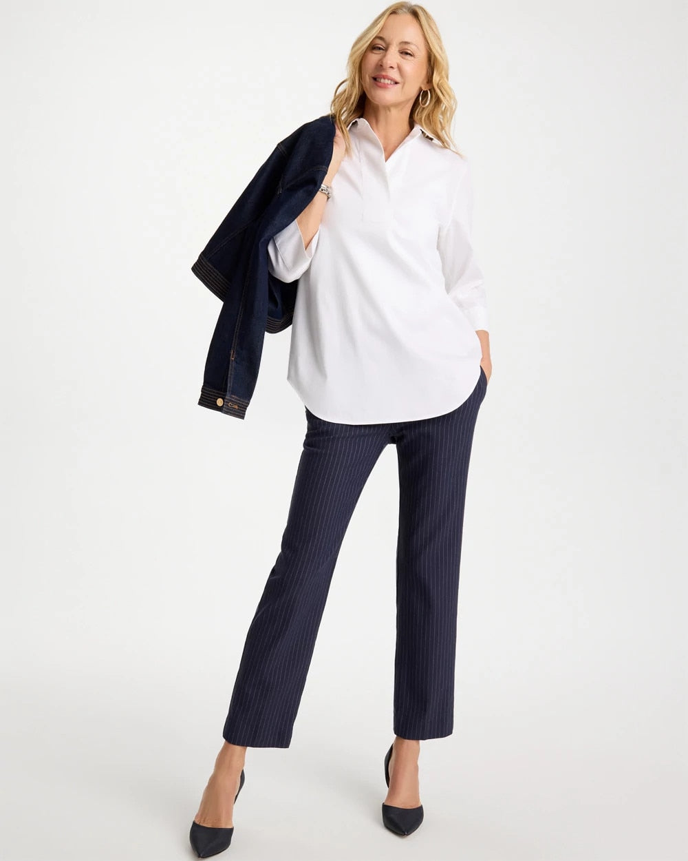 Chico's US - Brigitte™ Straight Pinstripe Cropped Pants