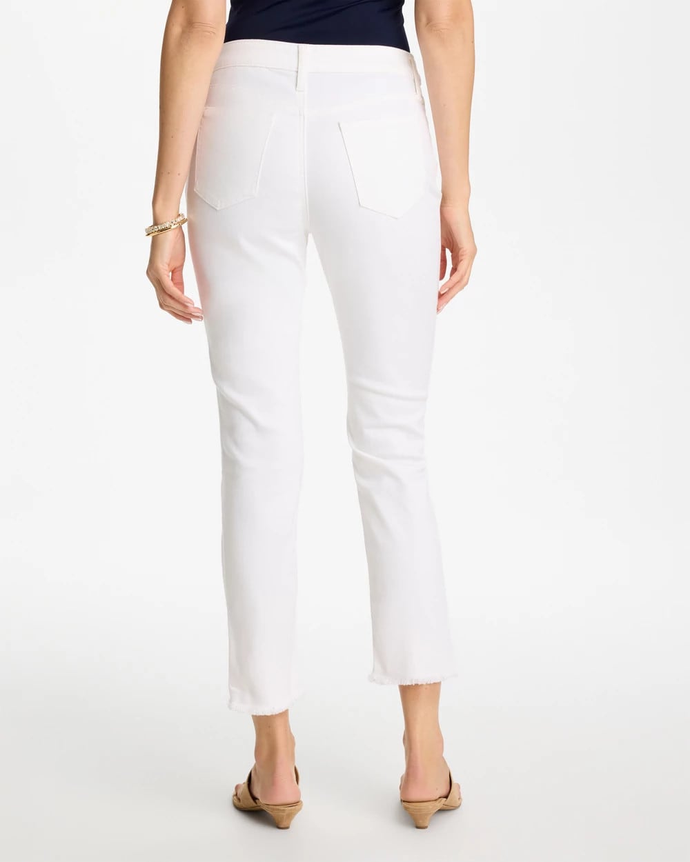 Chico's Discount - No-Stain Girlfriend Frayed Ankle Jeans