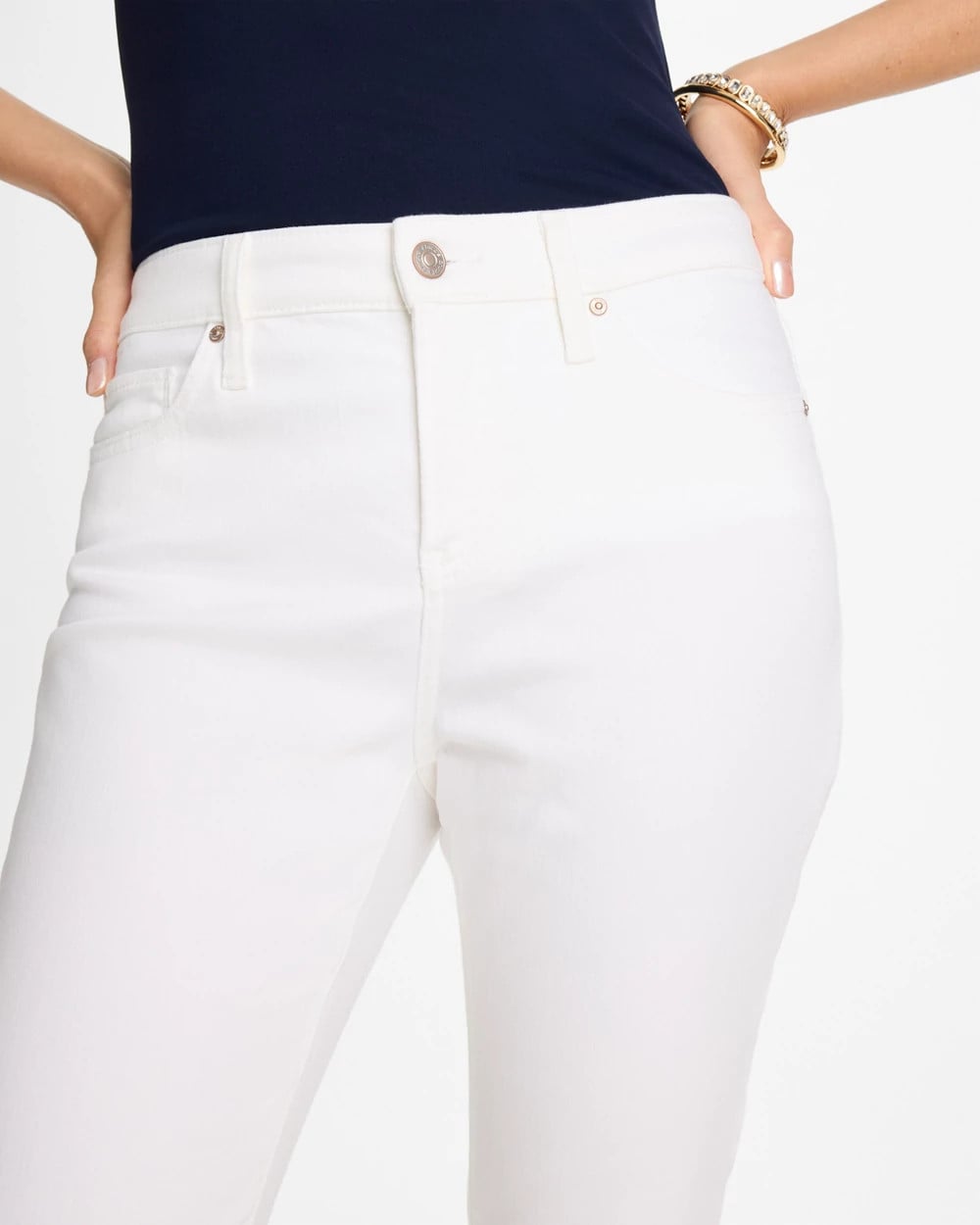 Chico's Discount - No-Stain Girlfriend Frayed Ankle Jeans