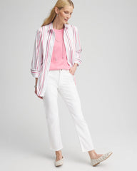 Chico's Sale - Girlfriend Frayed Cropped No Stain Jeans