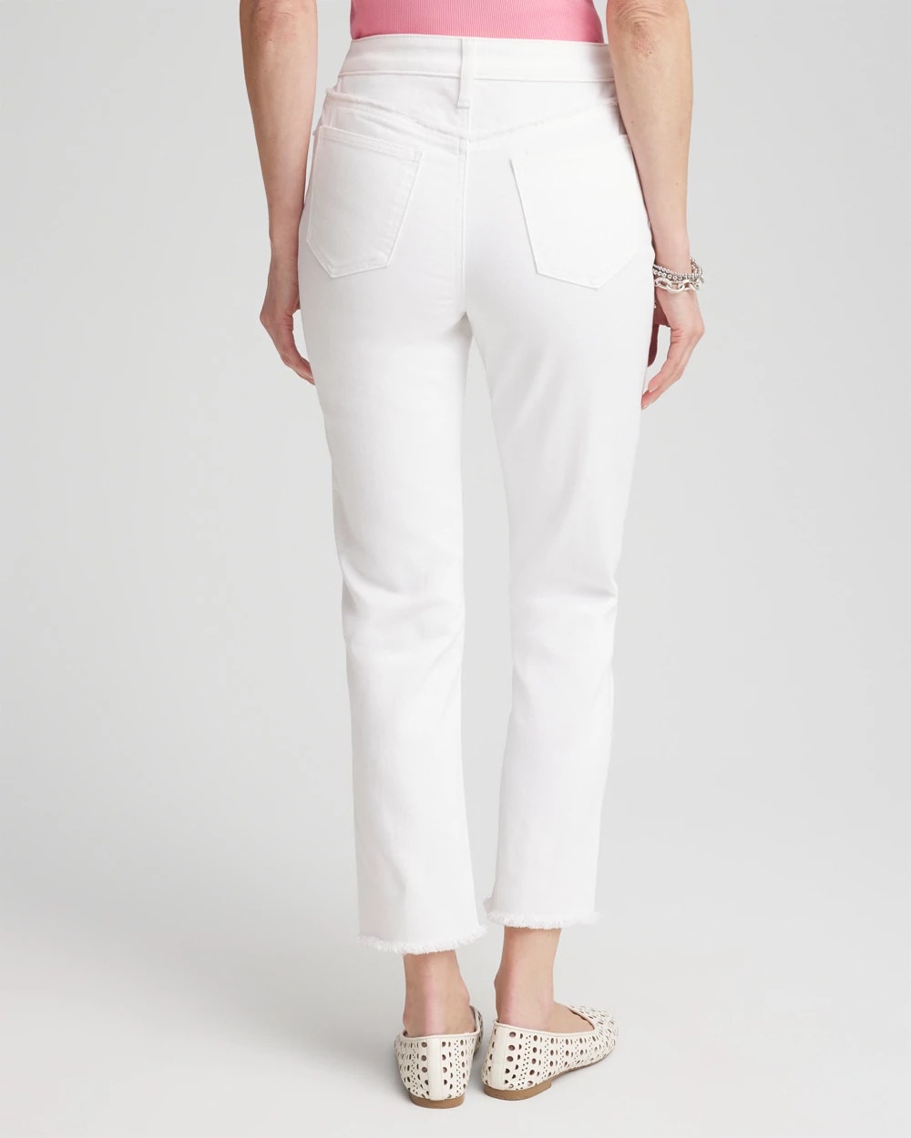 Chico's Sale - Girlfriend Frayed Cropped No Stain Jeans