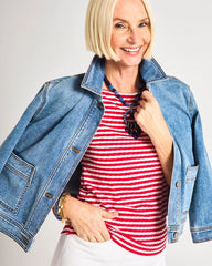 Chico's For Sale - Denim Cropped Trucker Jacket