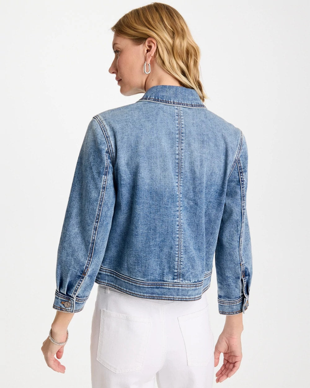 Chico's For Sale - Denim Cropped Trucker Jacket