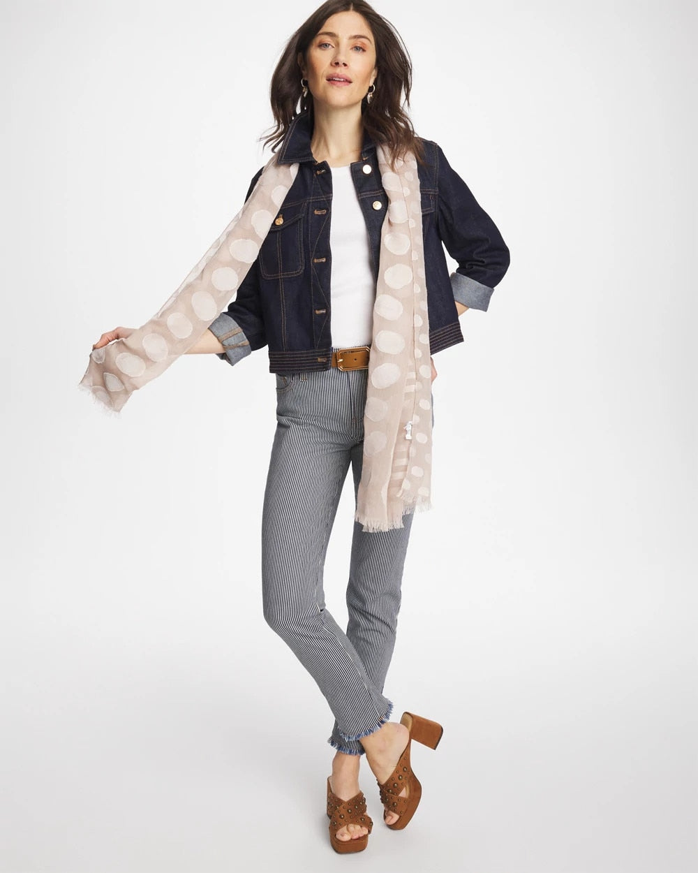 Chico's US - Pinnacle Stripe Girlfriend Ankle Jeans