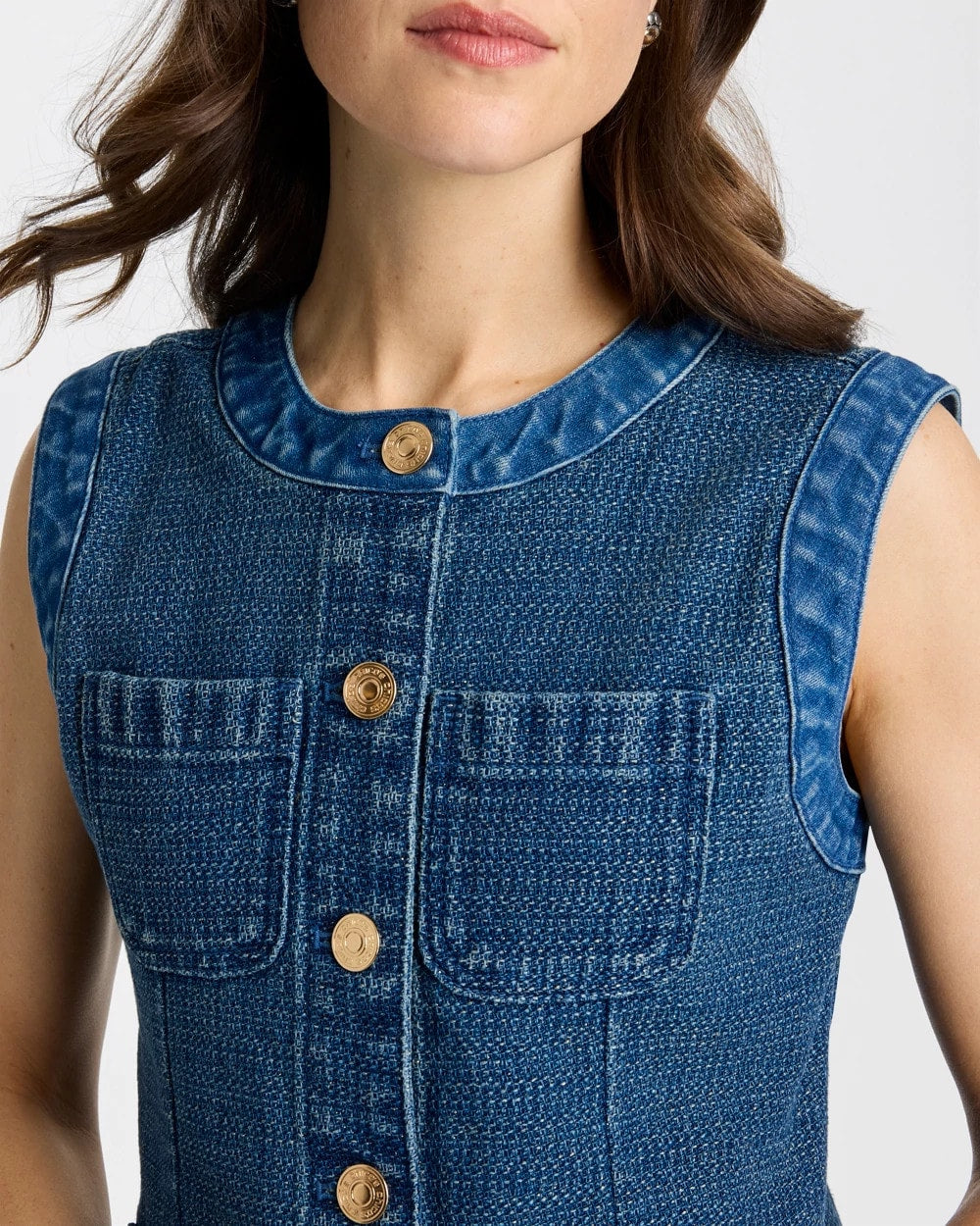 Chico's Discount - Tweed Mixed Denim Vest