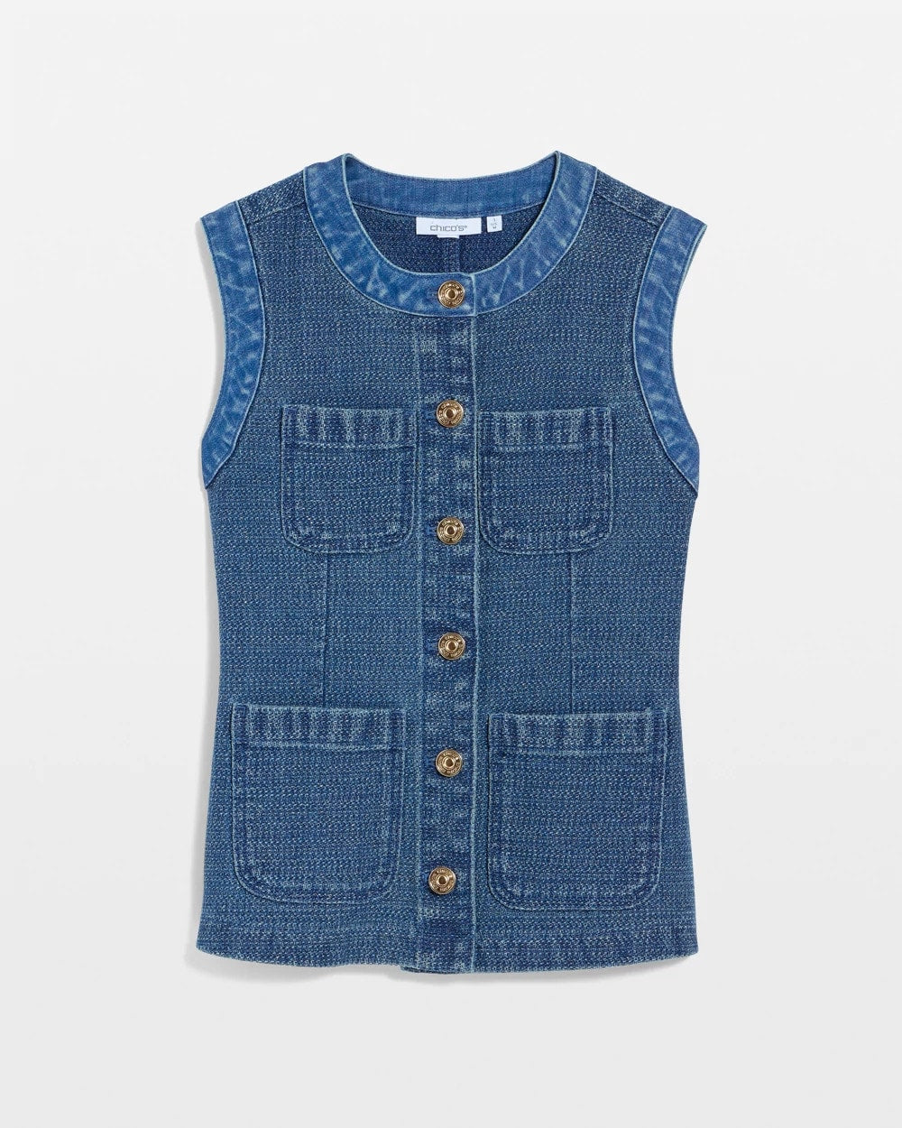 Chico's Discount - Tweed Mixed Denim Vest