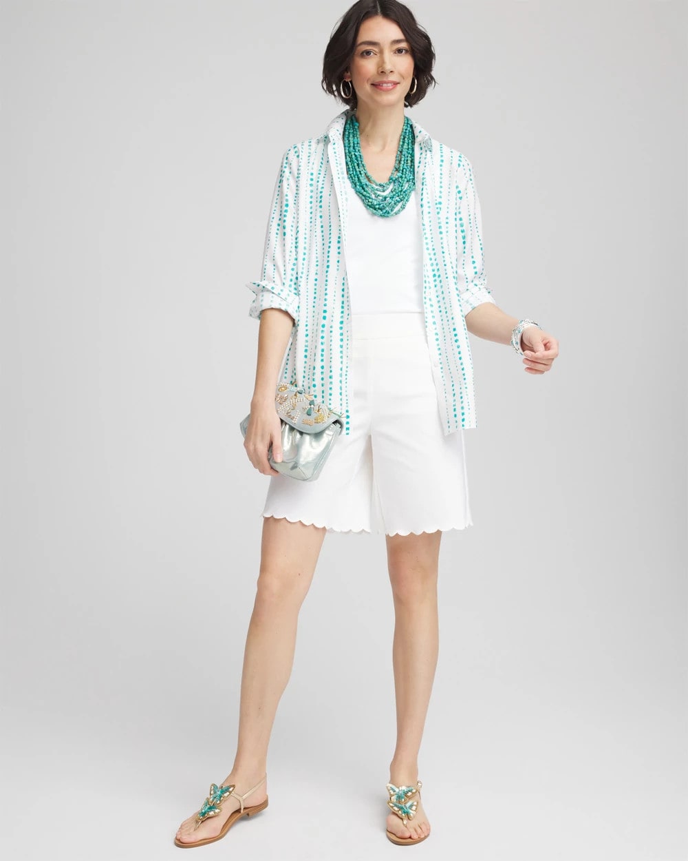 Chico's Discount - Brigitte™ Pull-On Scallop-Hem Shorts