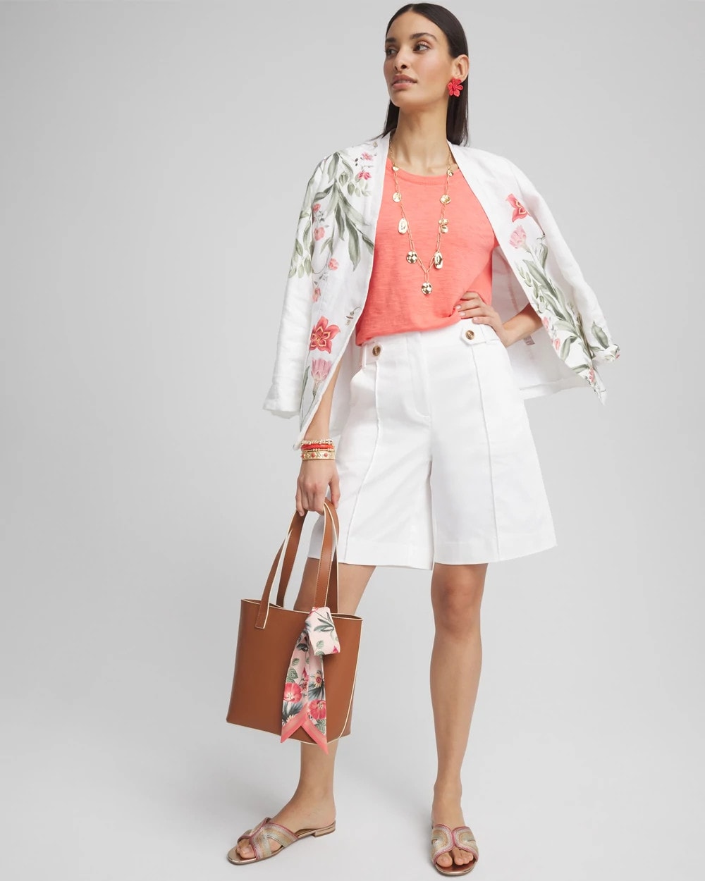 Chico's Sale - Sateen Tab-Front A-line Shorts