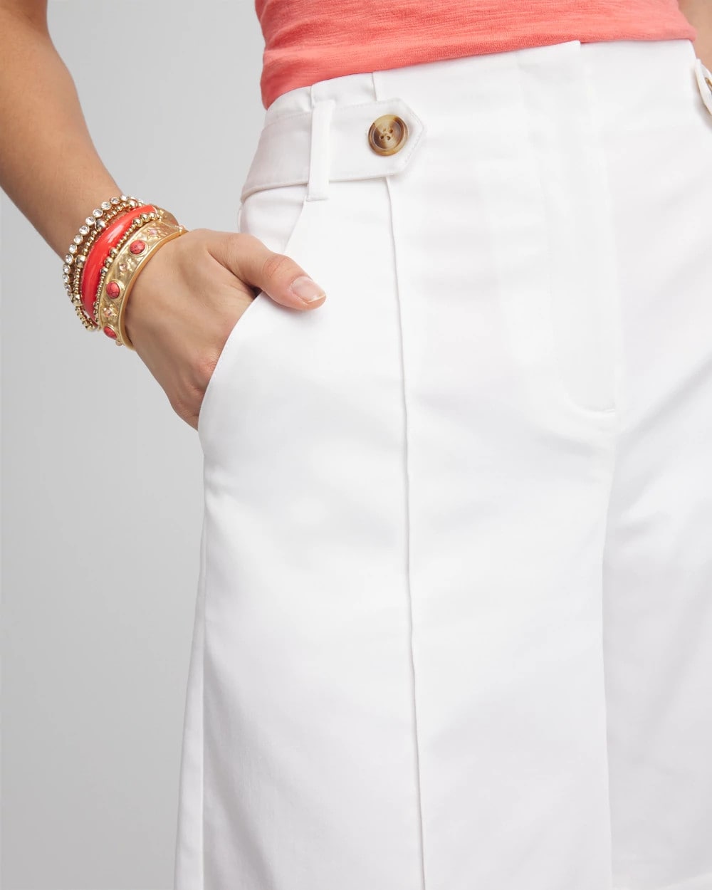Chico's Sale - Sateen Tab-Front A-line Shorts