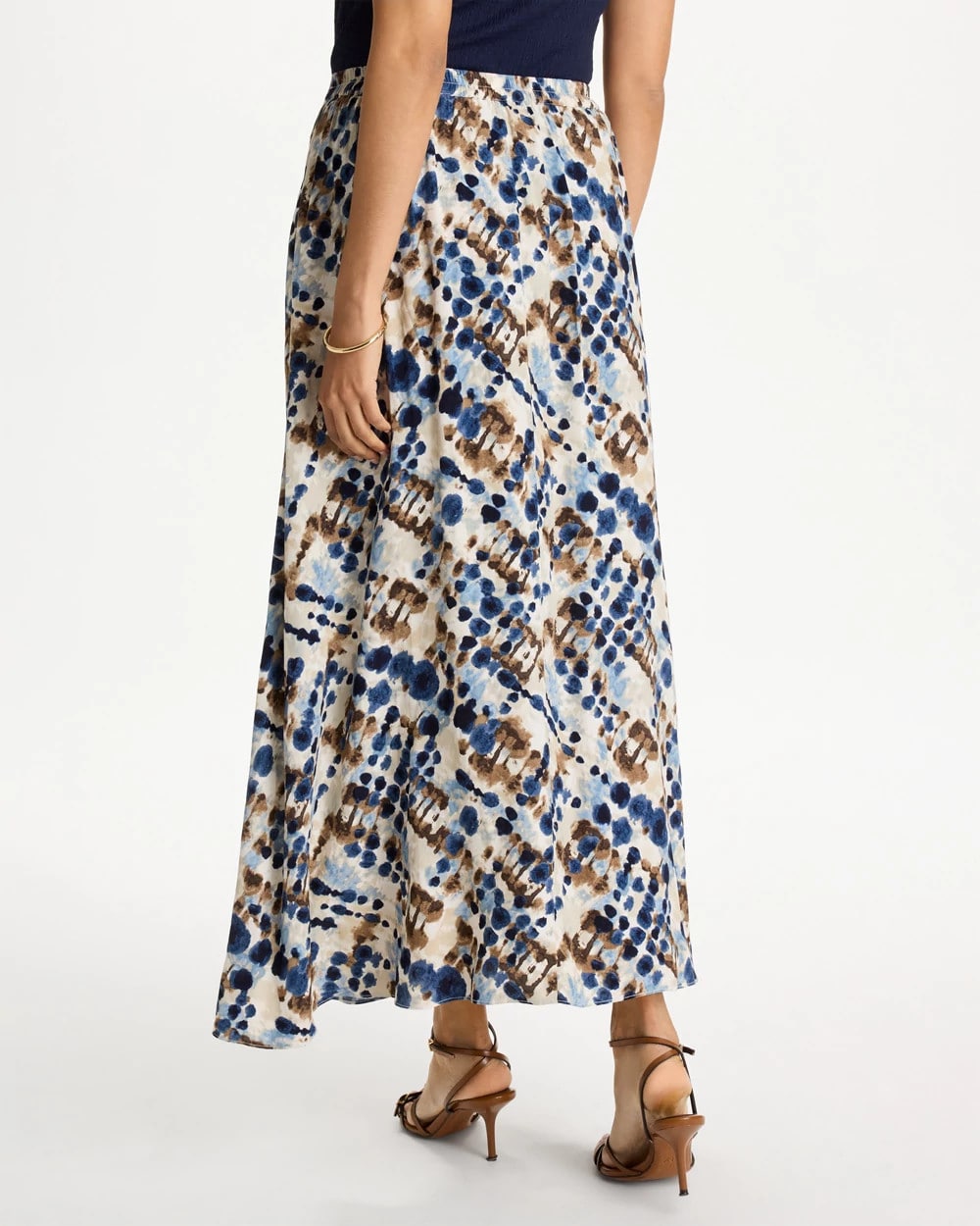 Chico's Outlet - Faux Silk Printed Maxi Skirt