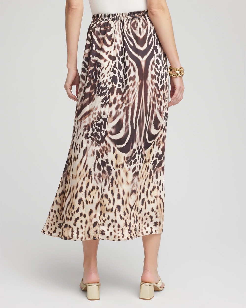 Chico's Discount - Animal Bengal Marks Faux Satin Skirt