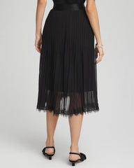Chico's On Sale - Pleated Lace Hem Midi Skirt