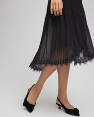Chico's On Sale - Pleated Lace Hem Midi Skirt