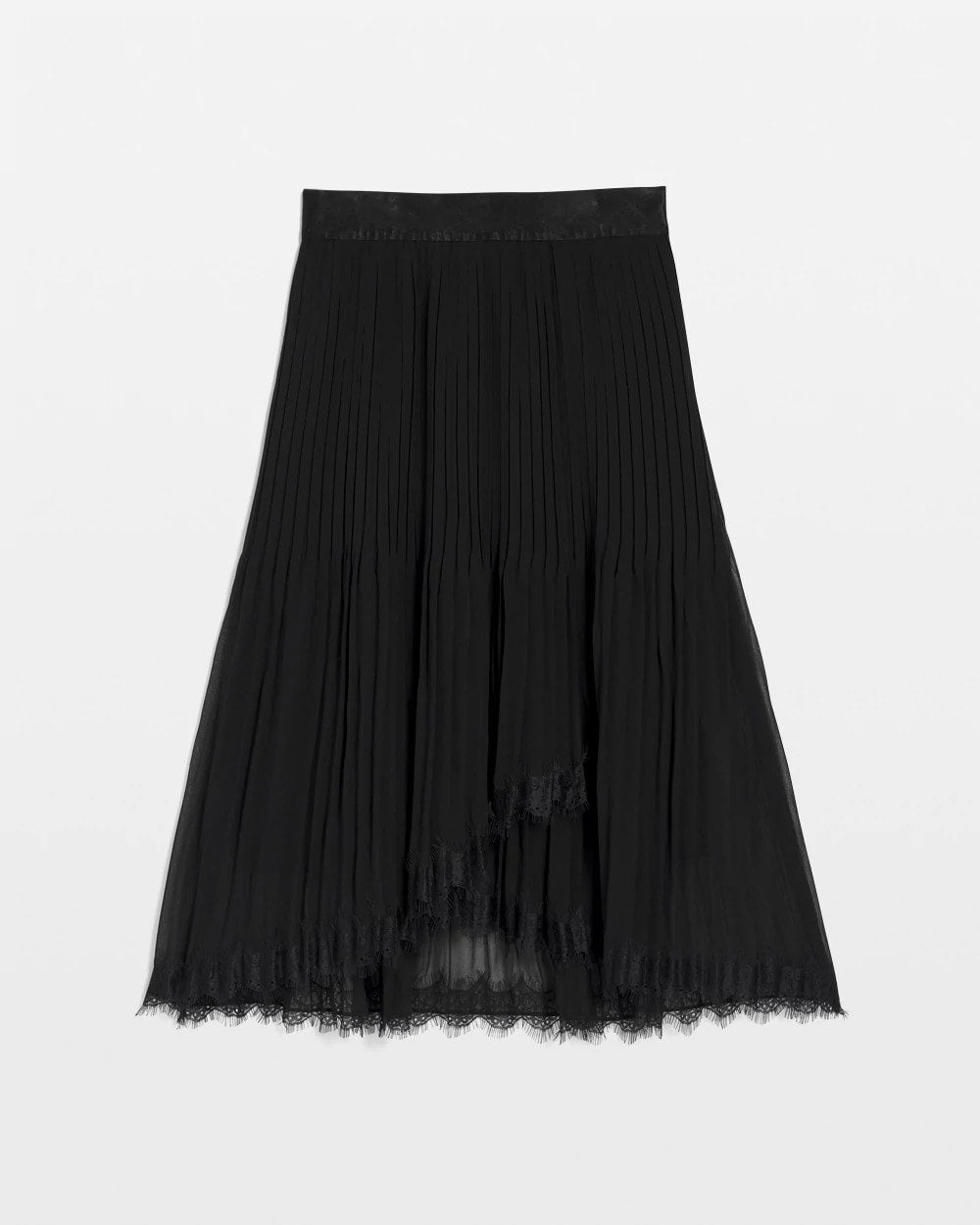 Chico's On Sale - Pleated Lace Hem Midi Skirt