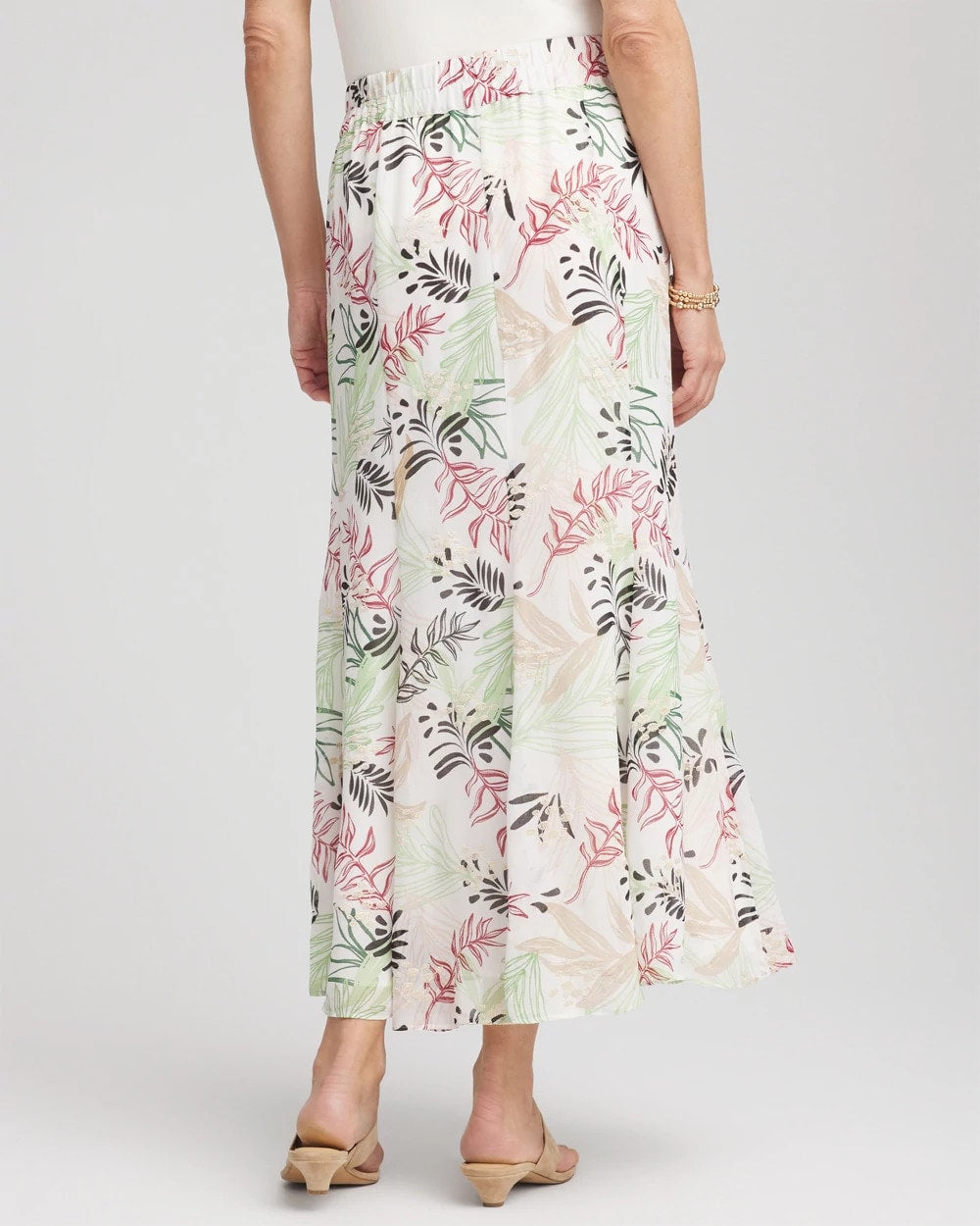 Chico's For Sale - Floral Embroidered Crinkle Maxi Skirt