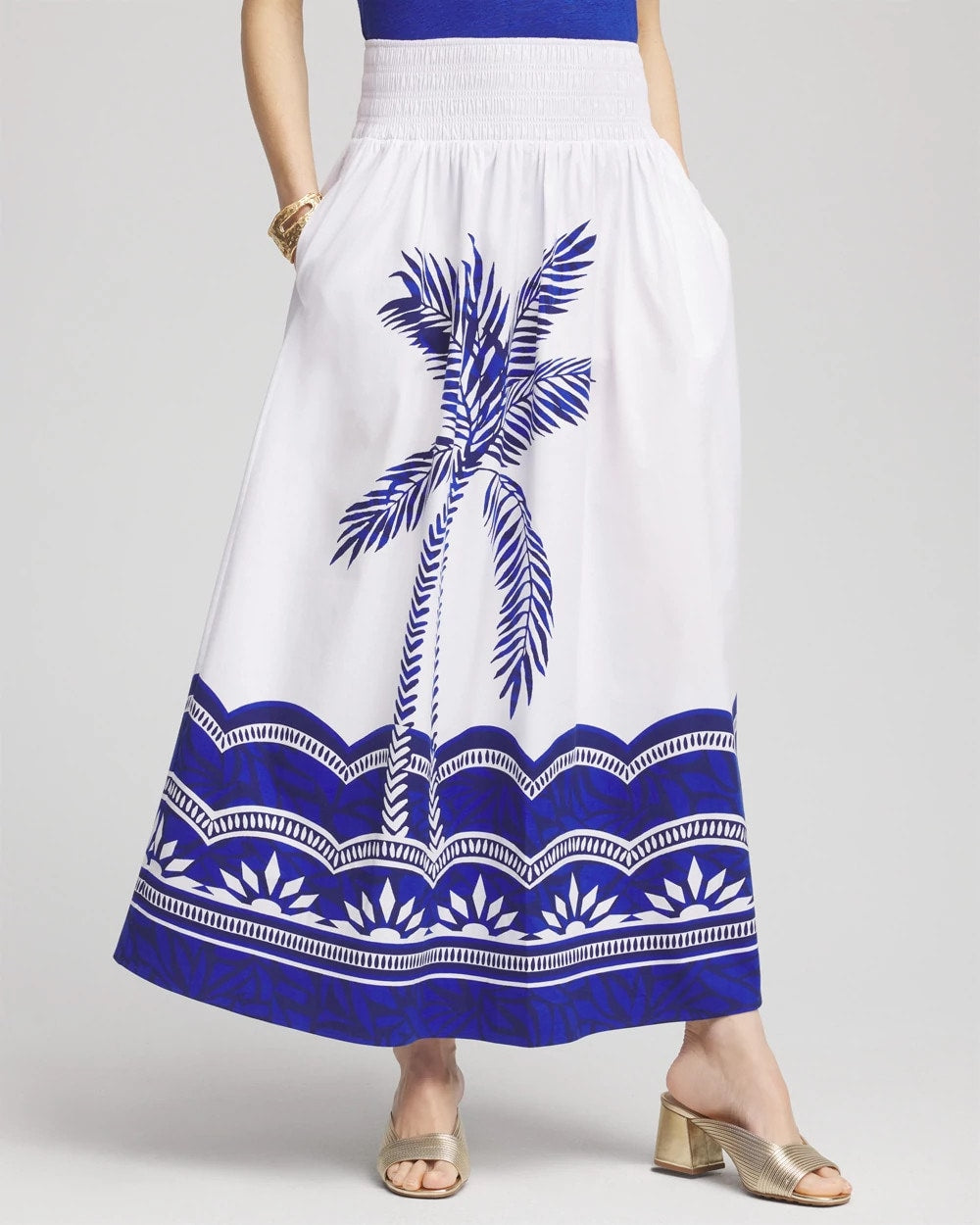 Chico's Online - Tropical Smocked Waist Pull-On Skirt