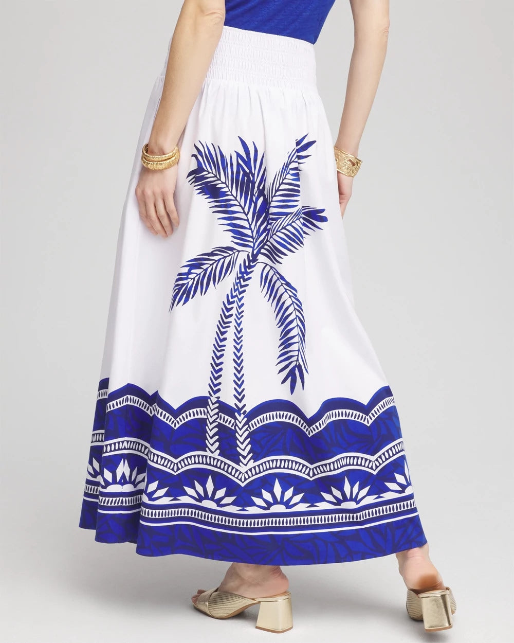 Chico's Online - Tropical Smocked Waist Pull-On Skirt