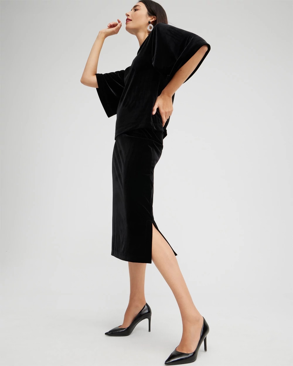 Chico's US - Travelers™ Velvet Midi Skirt
