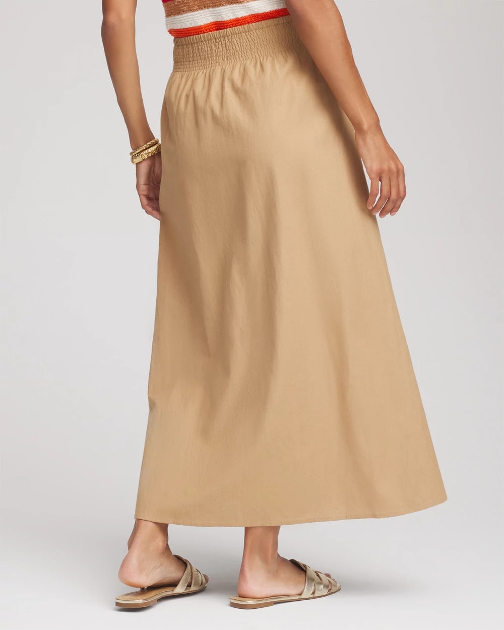 Chico's Discount - Smocked Pull-On Midi Skirt