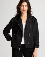 Chico's / Embossed Knit Moto Jacket