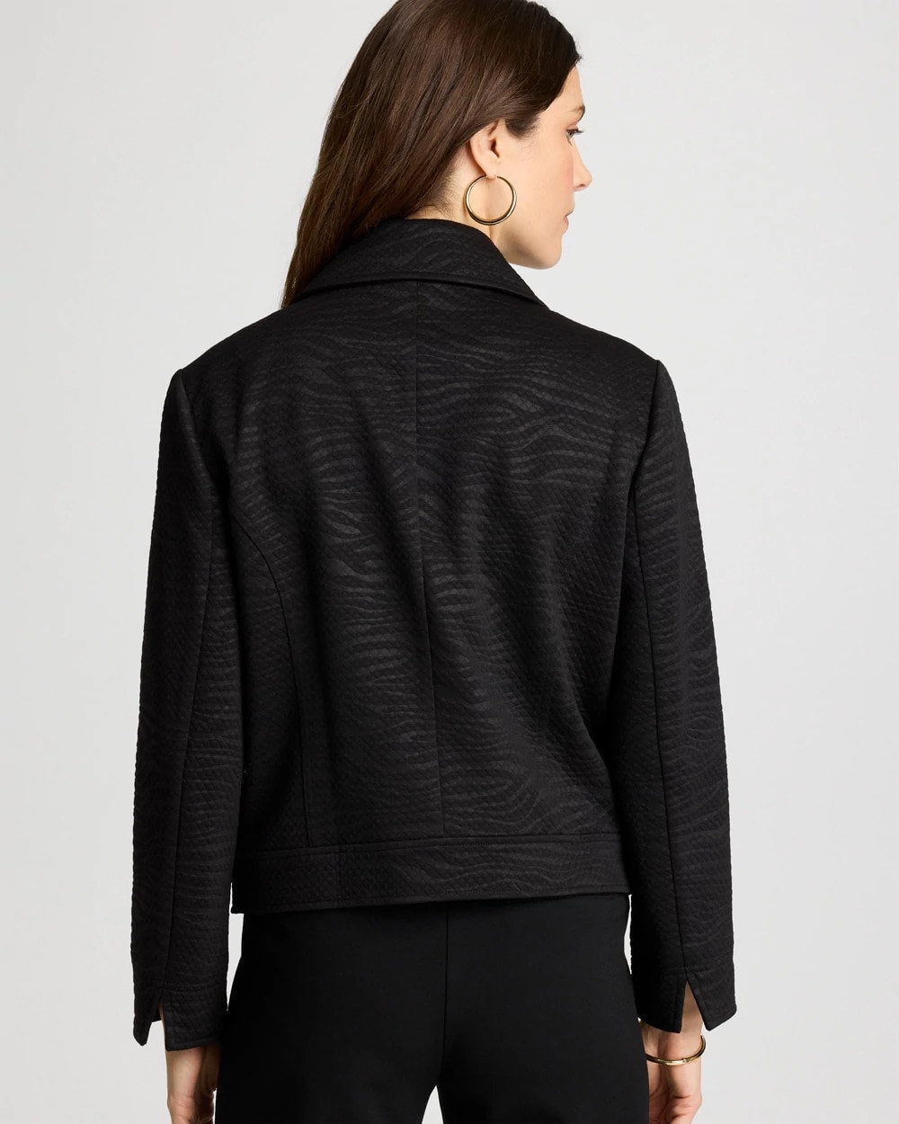 Chico's / Embossed Knit Moto Jacket
