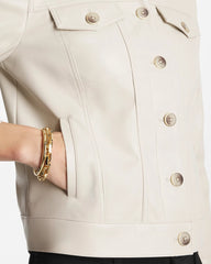 Chico's Discount - Faux Leather Trucker Jacket
