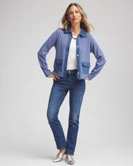 Chico's Sale - Denim Colorblock Marl Shirt Jacket